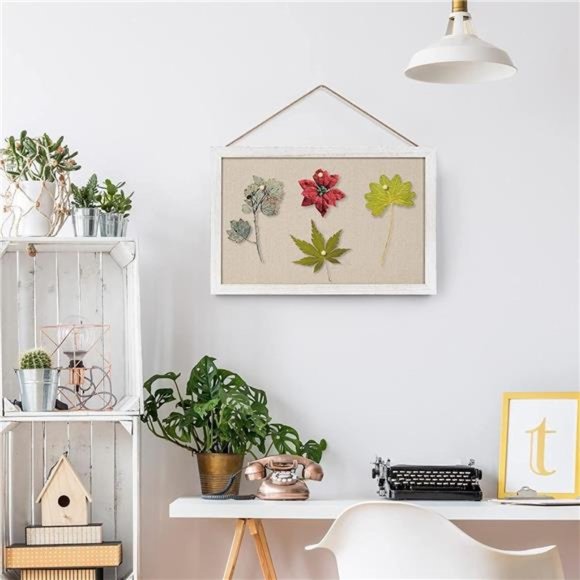 2-Pack Cork Board with Linen 16x11 inch Bulletin Board Wall Decor Hanging Pin - Picture 5 of 6